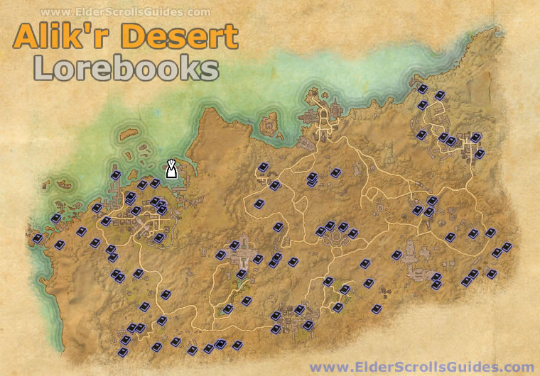 Alikr Desert Lorebooks Map Elder Scrolls Online Guides