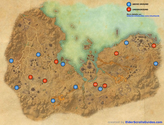 Stonefalls Skyshards Map